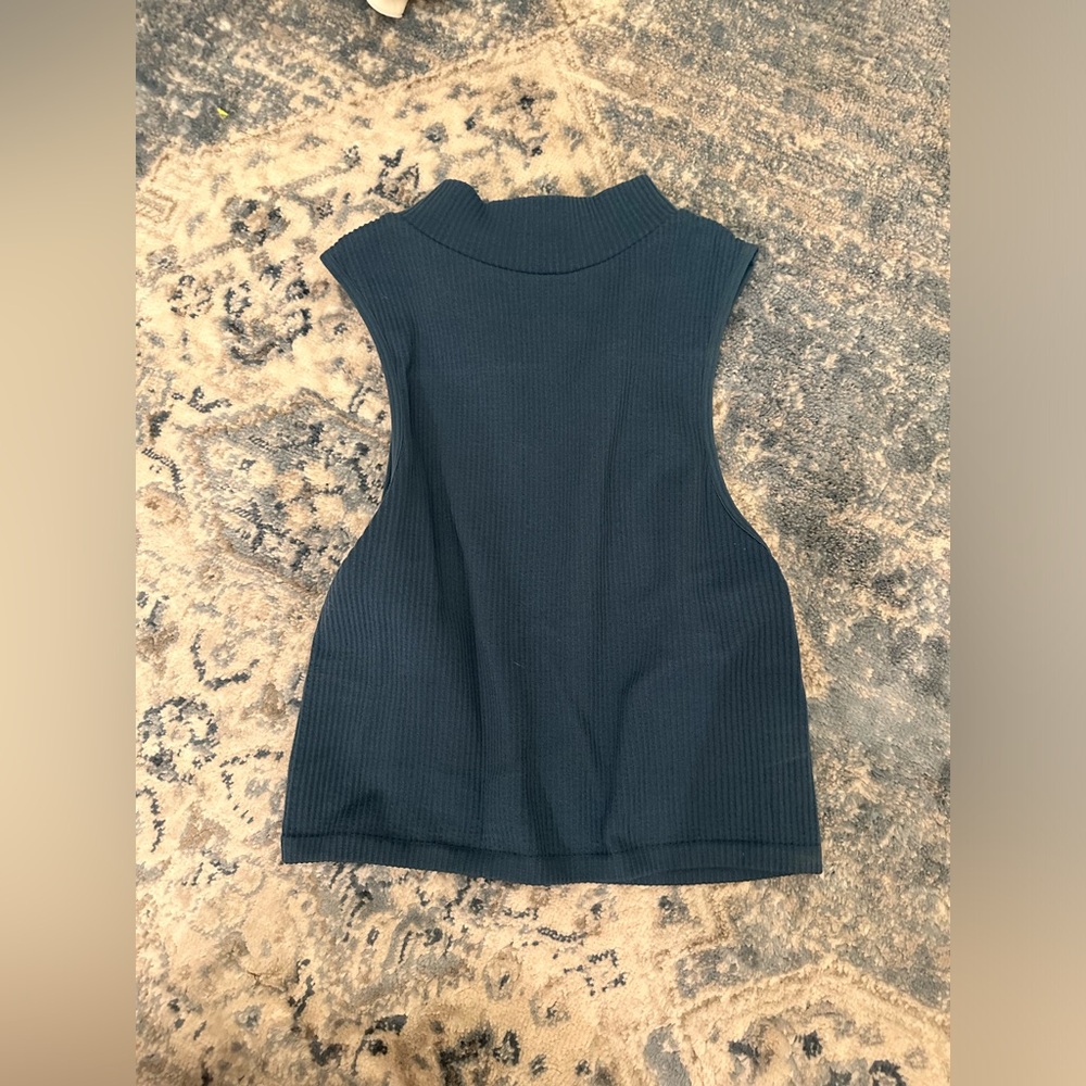 Zara blue tank turtleneck